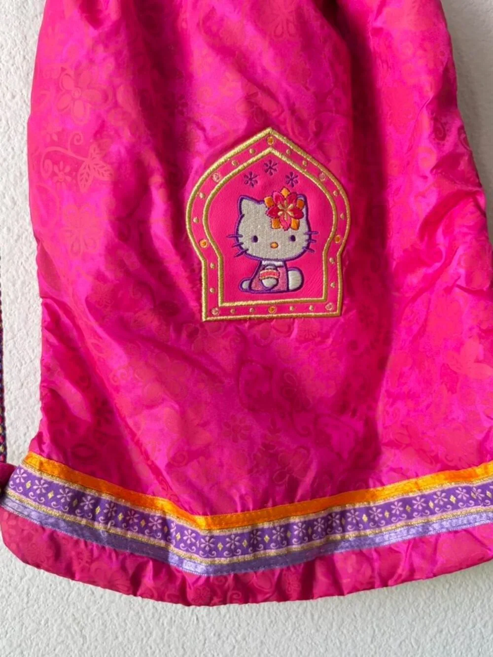 Hello Kitty Pink Drawstring Backpack Bag y2k 2000s